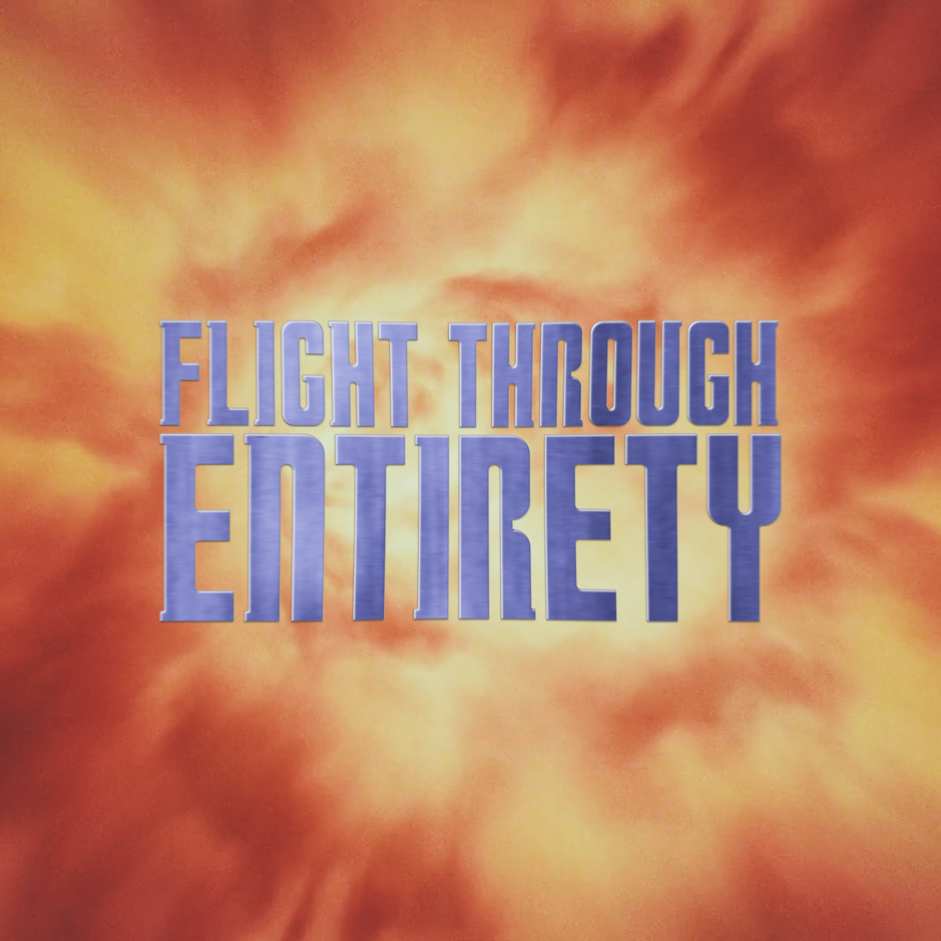 A logo done in the style of the Moffat Era Doctor Who logo,  on a background of orange fire from the opening credits of Series 6.