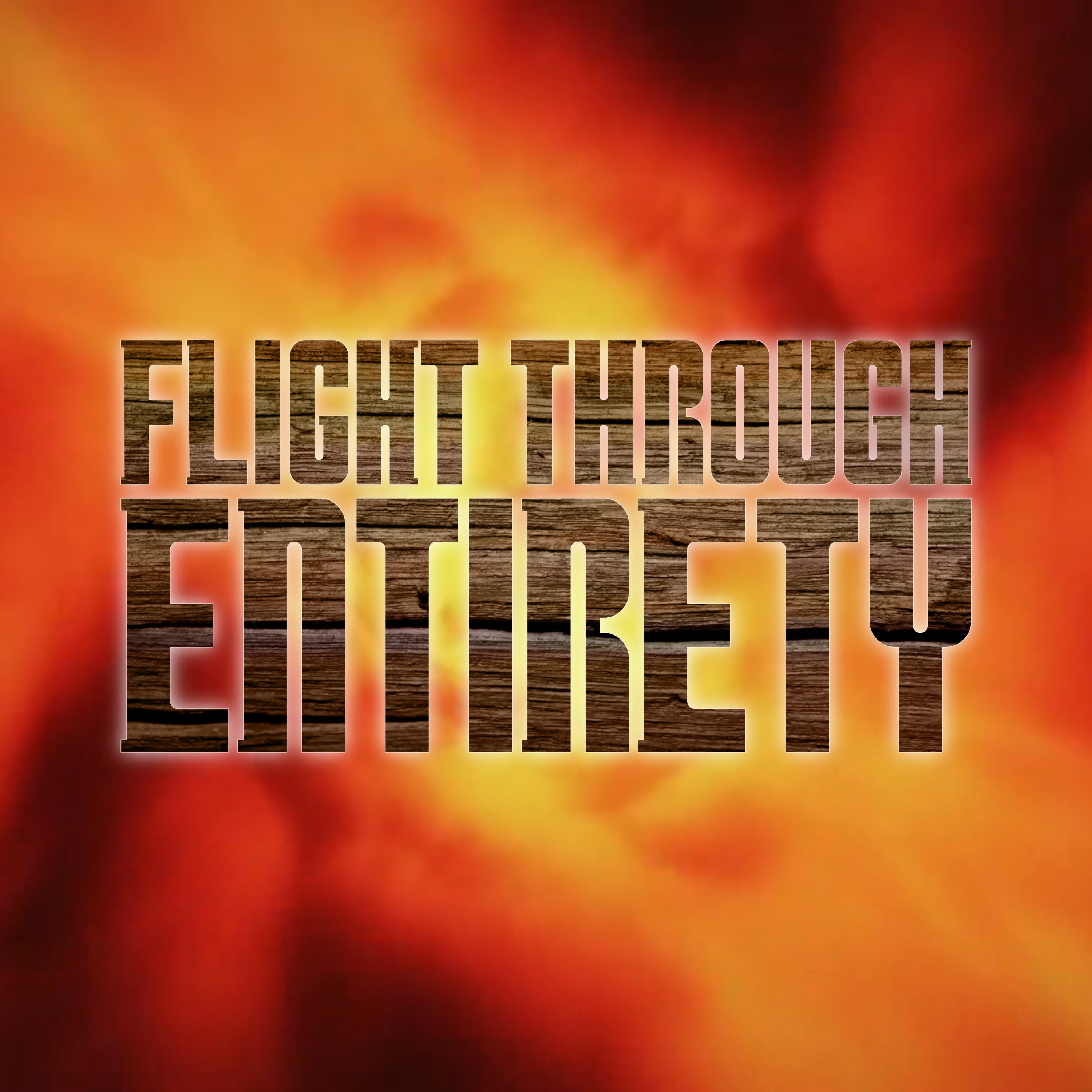 A logo done in the style of the Moffat Era Doctor Who logo, but made of wood, on the saturated orange background from  the opening credits of A Town Called Mercy.