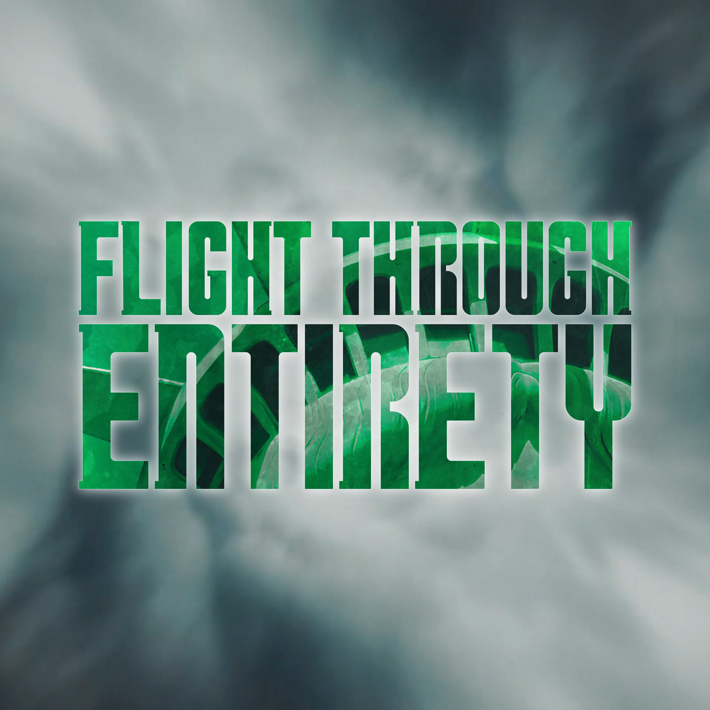 A logo done in the style of the Moffat Era Doctor Who logo, but the green crown on the head of the Statue of Liberty is visible through it, on the grey cloudy background from  the opening credits of The Angels Take Manhattan.