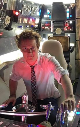 Peter at the controls of the Millennium Falcon