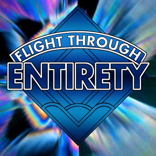 A blue logo based on the Doctor Who opening titles for the 11th to the 17th seasons of the show.