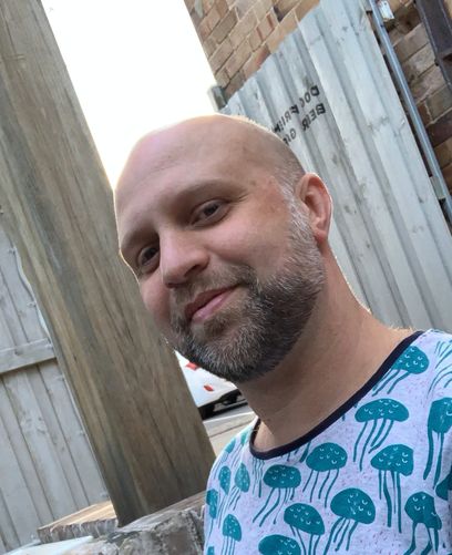 James at the pub, looking relaxed and handsome