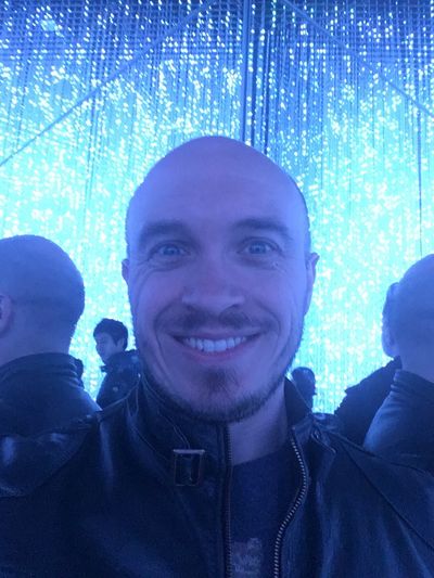 Brendan in a disco or something wearing leather