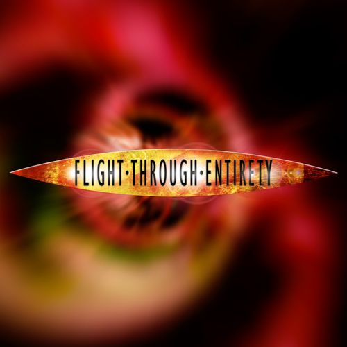 A logo done in the style of a the sign on top of a London taxi, on a background of red and yellow swirls from the opening credits of Series 3.